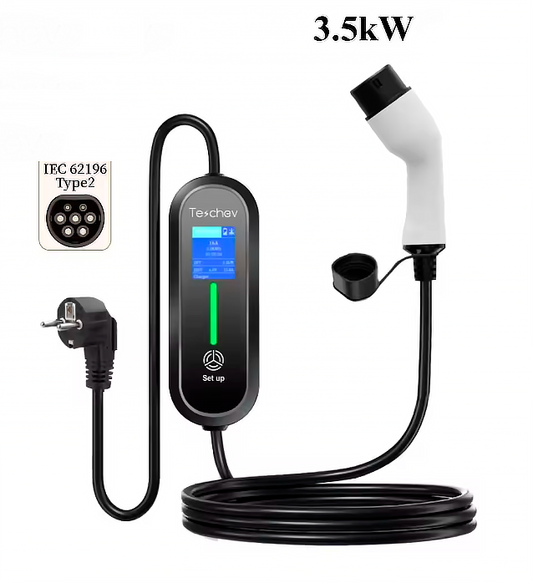 Carregador Portátil EV Tipo 2 – 16A, 3.7kW | O Carregador Portátil Que o Teu Carro Elétrico Merece - Mais Potência. Mais Prático. Mais Autonomia.
