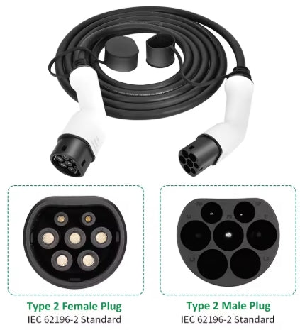 Cabo de Carregamento Tipo 2 · 32A · Até 22 kW