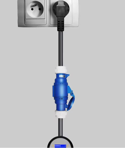 Adaptador CEE Azul 32A → Schuko 16A para Carregadores EV