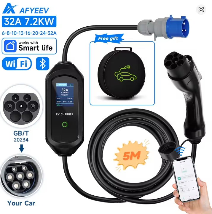 Carregador EV Portátil 7 kW 32A