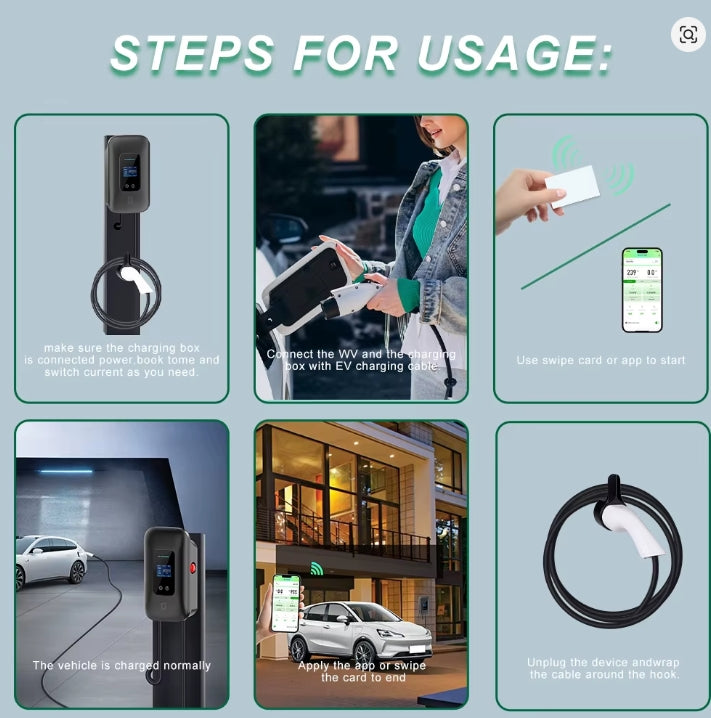 Carregador EV Wallbox 7.6 / 11 / 22 kW | 16A / 32A | Type 2 | Controlo por App