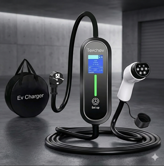 Carregador Portátil EV Tipo 2 – 16A, 3.7kW | O Carregador Portátil Que o Teu Carro Elétrico Merece - Mais Potência. Mais Prático. Mais Autonomia.